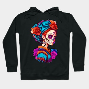 Sugar Skull Halloween. Girl with a Pearl Earring Hoodie